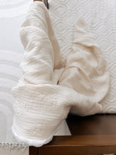Load image into Gallery viewer, Ecru Embroidered Floral Muslin Lovey