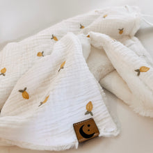 Load image into Gallery viewer, Lemons Embroidered Muslin Lovey