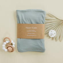 Load image into Gallery viewer, Slate Ribbed Bamboo Swaddle