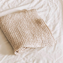 Load image into Gallery viewer, Linen Waffle Blanket - Natural