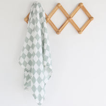 Load image into Gallery viewer, Bamboo Muslin Swaddle - Sage Checker