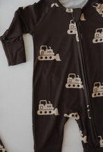 Load image into Gallery viewer, Bamboo Zip Pajamas | Bulldozer