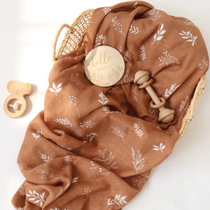 Bamboo Muslin Swaddle - Leaves