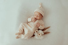 Load image into Gallery viewer, My First Outfit - Footed Overalls &amp; Beanie Set - Mellow Peach
