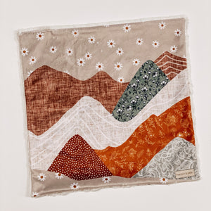 Floral Abstract Mountains Minky Lovey