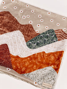 Floral Abstract Mountains Minky Lovey